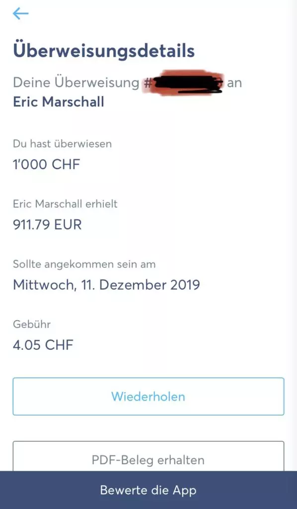 Transferwise Schweiz Kosten