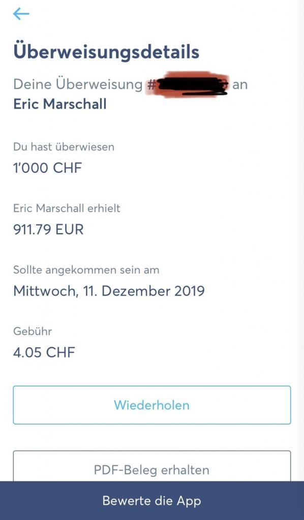 Transferwise Schweiz Kosten