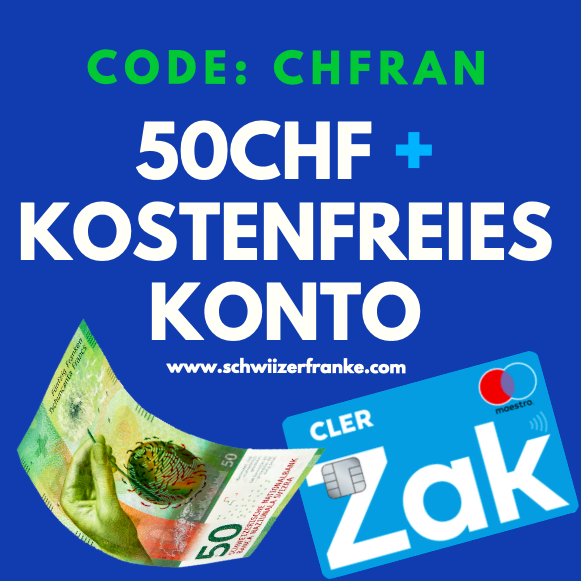 Zak Bank Cler referral code voucher code 2020 50CHF gift Zak Bank Cler experience report test review Zak voucher code