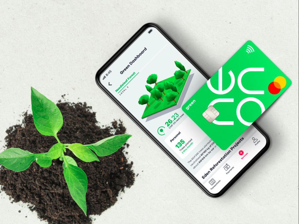 nachhaltiges Bankkonto Schweiz Neon Green